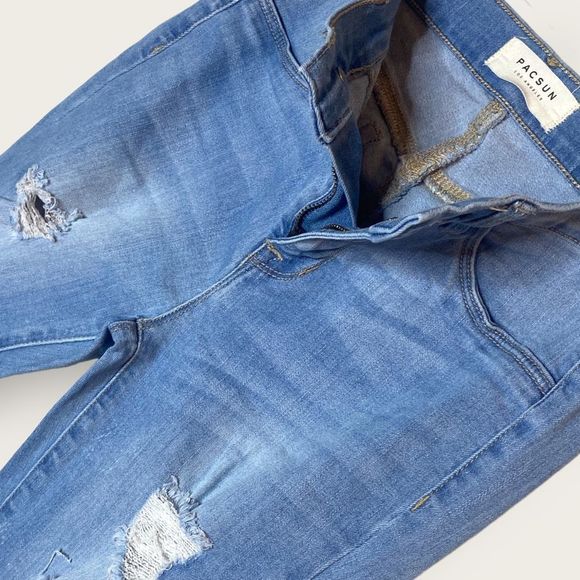 Pacsun Light Wash Blue Stretch Denim Skinny Jeggings Women's Size 27 Exc Cond - Picture 4 of 9